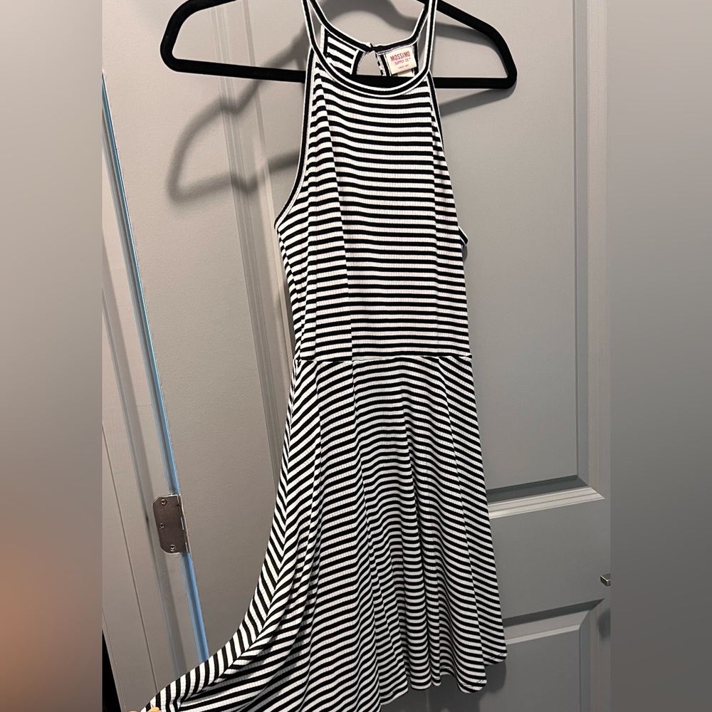 Black/white striped dress